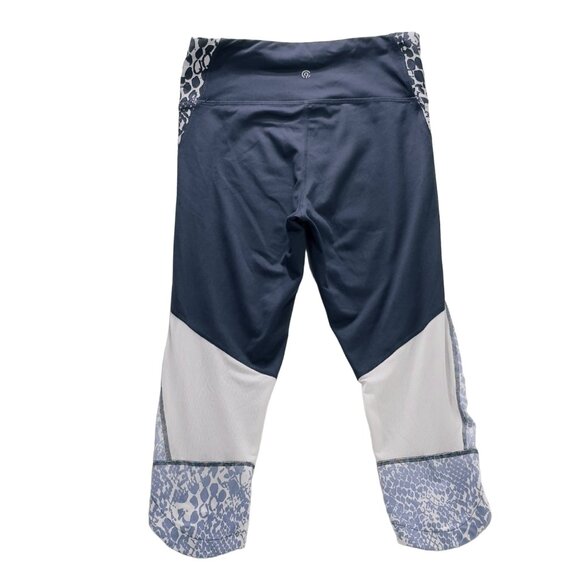 CHAMPION Womens Activewear Pants Blue Print Leggings Stretch Mesh Inserts Size M - Picture 5 of 7